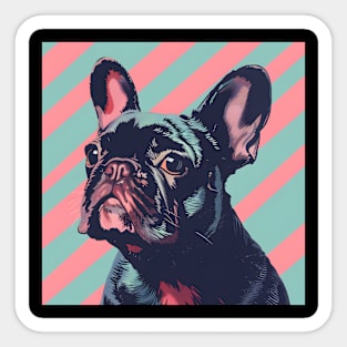 French Bulldog in 80's Sticker